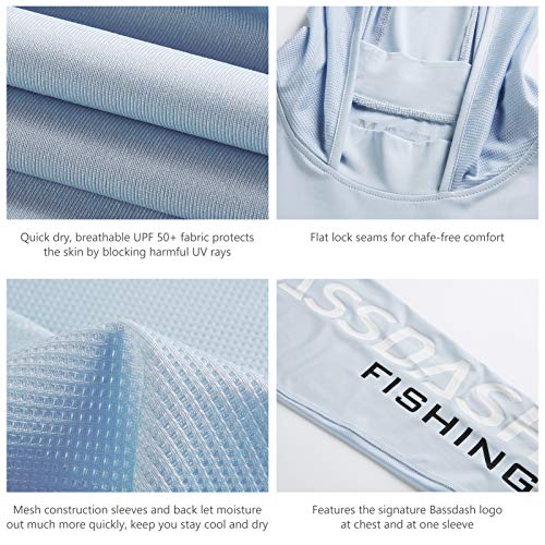 Image of BASSDASH UPF 50+ Men's UV Sun Protection Long Sleeve Performance Fishing Hoodie Hooded Shirts