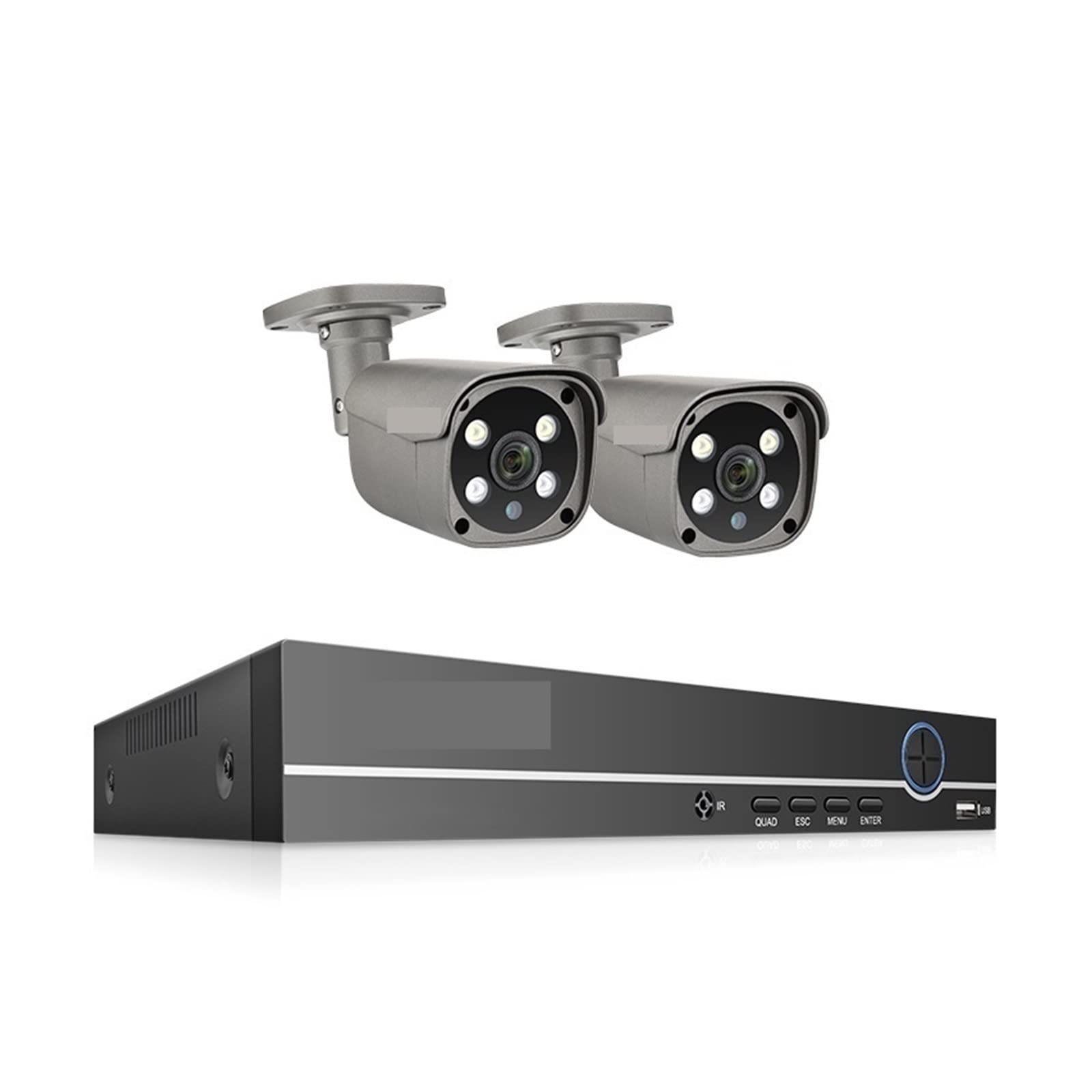 System Kamer Bezpieczeństwa 8CH 5MP HD POE NVR Kit Dwukierunkowy Dźwięk AI Wykrywanie Twarzy Zewnętrzny Nadzór Wideo Zestaw Kamer IP łAtwa W Instalacji(Keine,8CH 2 Bullet Camera)