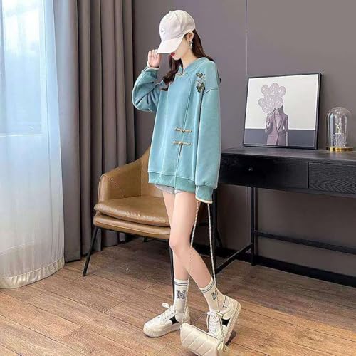 NCDUANSAN New Chinese printed button sweater jacket, women's niche long sleeved thick top, personalized casual hip-hop design4