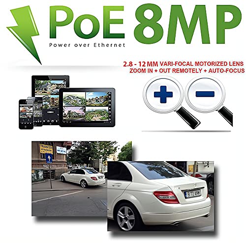 Gw Security 8 Channel Ultrahd 4K (3840X2160) Motorized Zoom Nvr Security Camera System - 4 X 8Mp 2.8-12Mm 4X Optical Zoom Face Recognition/Human/Car Ai Detection Waterproof Microphone Ip Poe Cameras #TOP4