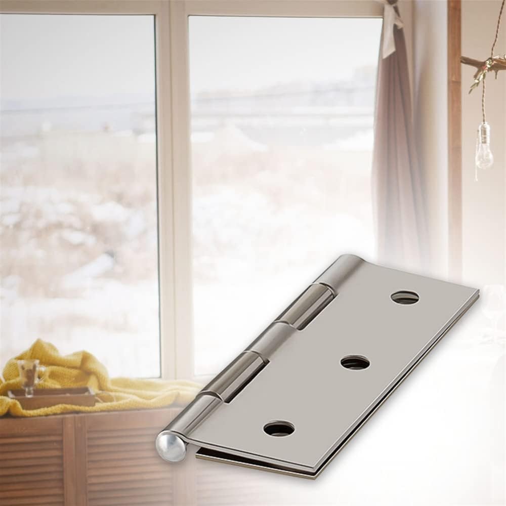 Closing Door Hinge, 20Pcs Stainless Steel Hinges Cabinet Gate Closet Door Hinge Home Furniture Hardware Folding Hinge Silver 6 Mounting Holes Furniture