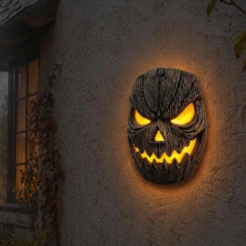 Decoración cara de árbol con linterna para iluminar esquinas oscuras del jardín 3