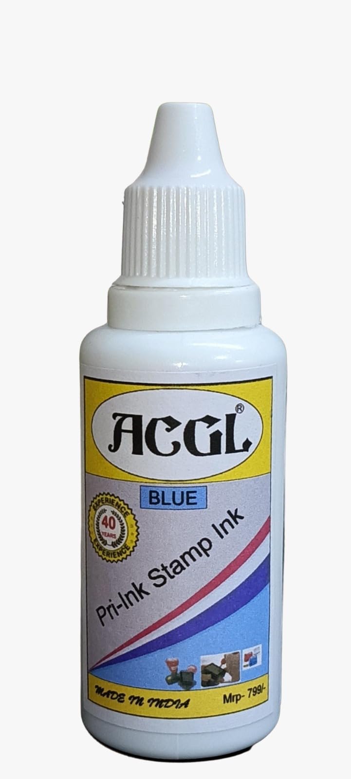 ACGL Stamp Ink Refill for Pre-Inked Stamps | 30ml Bottle (1 Piece) | Super Blue Ink (BC1)