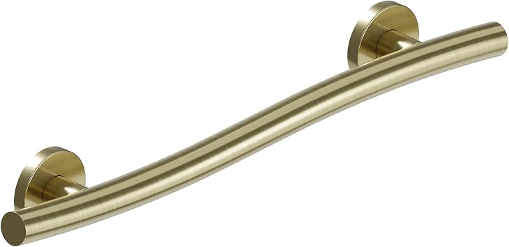 HEALTHCRAFT Wave Grab Bar 24" Single Pack, ADA Rail - Gold Brushed, 500 Lbs