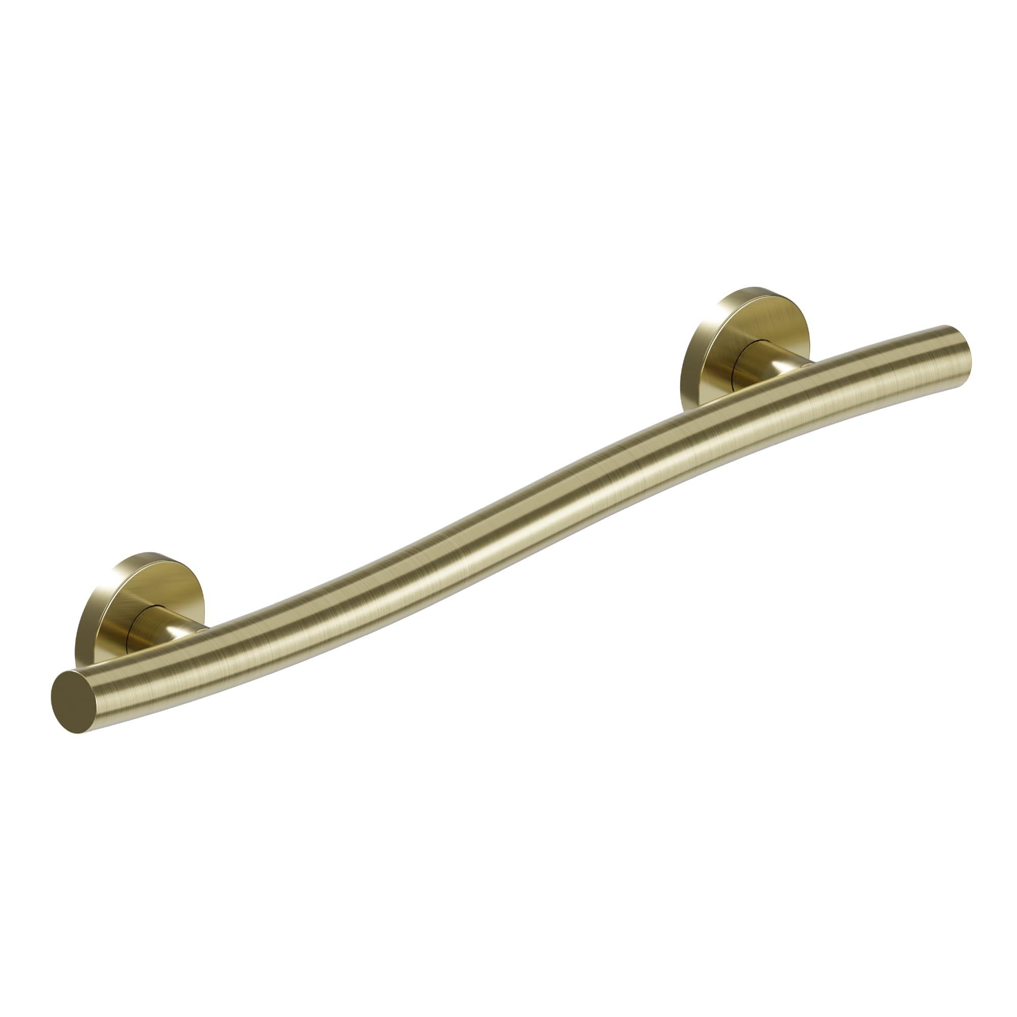 HEALTHCRAFT Wave - Barre decorative di sicurezza per il bagno, conformi ADA, per anziani, montaggio a parete, supporta fino a 226,8 kg (oro spazzolato, 61 cm, confezione singola)
