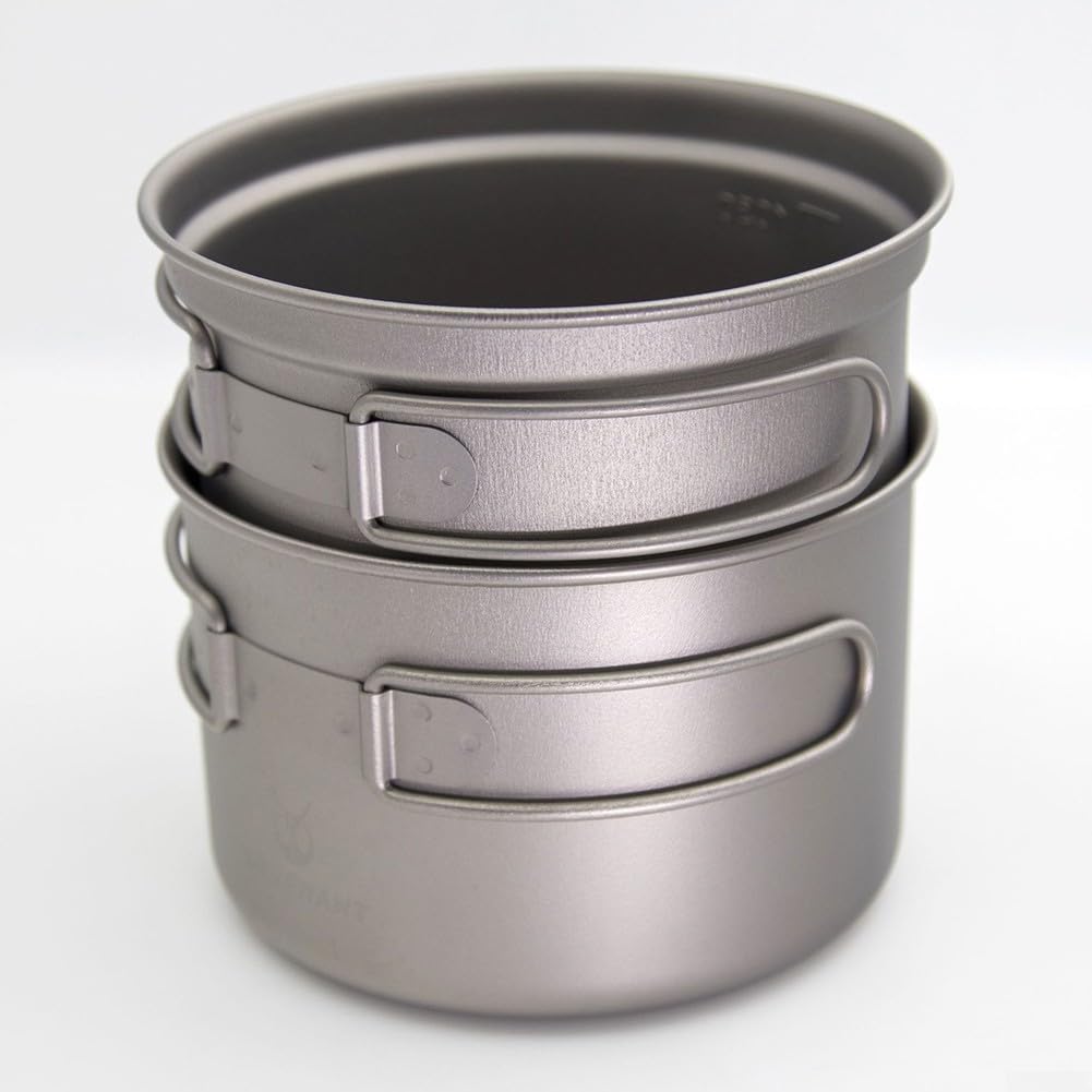 Batterie de cuisine ultra légère en titane pur 300 g