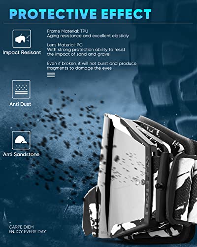 Unumac Dirt Bike Atv Goggles Adult Motorcycle Motocross Goggles With 3 Layer Soft Thick Foam, Anti Uv Windproof Dustproof Anti Fog Racing Skiing Goggles For Men Women Youth Kids (Sliver Lens) #TOP2