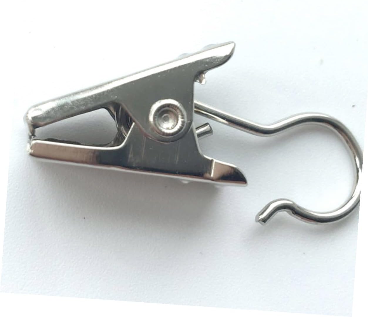 Healifty 120 Pcs Silver Metal Curtain Clips Hooks Wide Flat String Light Hangers for Home Party Decoration Photo Display Outdoor Activities Rust Resistant Stainless Steel