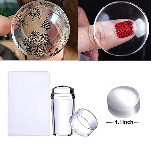 Nail Stamper Set For French Nail Manicure For Nail Stamping 8 Pcs Nail Stamper Scraper Kit 2 Pcs Stamper 2 Pcs Scraper 4 Pcs Stamper Head For Nail Stamp Stamping Plates Nail Stamping Polish Gel #TOP7