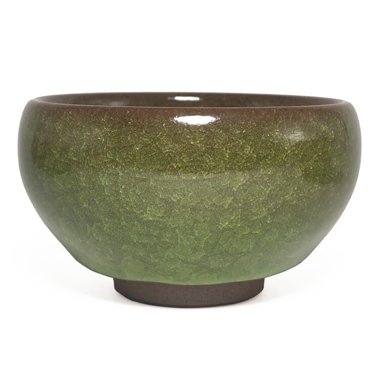Apingjenz Jianzhan Tenmokus Tea Cups Chinese Ice Crack Glaze Tea Bowl Green 120ml/4.06 oz