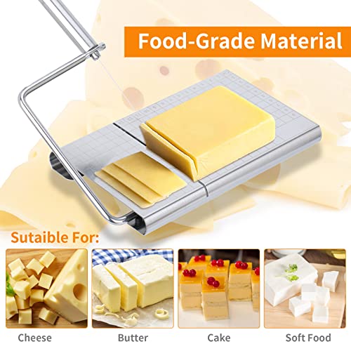 Ingcebo Cheese Cutting Board With Wire Cutter, Stainless Steel Cheese Slicer Cutter With 4 Cheese Knives Set And 5 Replacement Wires For Cutting Cheese And More #TOP4