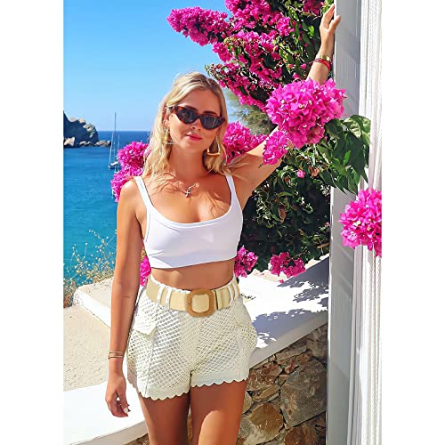 XZQTIVE Woven Belt for Women Straw Elastic Stretch Waist Belt Boho Belts Ladies Summer Beach Dress Belts4