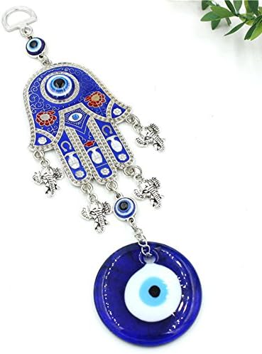 Peili Turkish Blue Evil Eye Hamsa Hand Car Wall Hanging Decoration Ornament (Blue04)