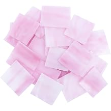 Stained Glass, Stain Mosaic Tiles, Broken Glass Pieces,4x5cm Square Mosaic Tile Shapes for Crafts,Fusing, DIY Resin Art, Vase Filler Mosaic Projects Aquarium Decor,410g/14.5oz Pink