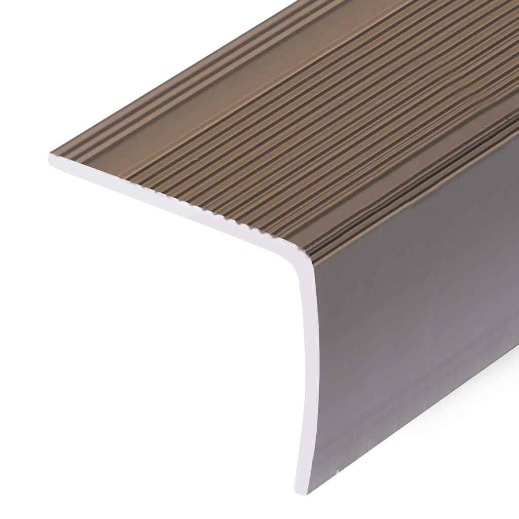 Gecheer Cantoneras para Escalera de Aluminio con Antideslizante, Marrón, 90 cm - Protección Estética y Segura