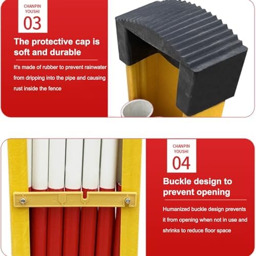 Portable Expandable Safety Barrier Gate with Wheels - Adjustable Indoor/Outdoor Pet & Child Fence, Foldable, Easy Setup, Durable & Versatile Safety Solution, 2.5x1.2m