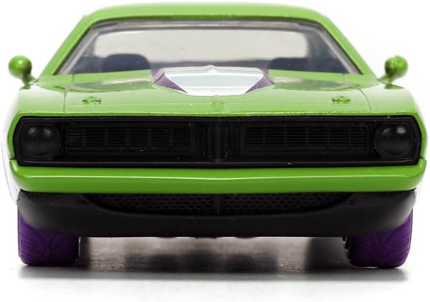 Jada Marvel 1:32 1973 Plymouth Barracuda Die-Cast Car & 1.65" She-Hulk Figure, Toys for Kids and Adults