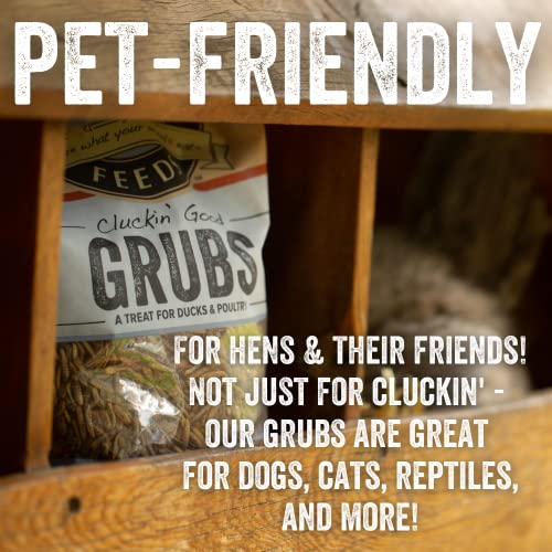 Scratch And Peck Feeds Cluckin’ Good Grubs For Chickens - Sustainably Grown In North America - Natural High Protein, Calcium Dense - Dried Black Soldier Fly Larvae Bird Treats - 3.5-Lbs. #TOP4
