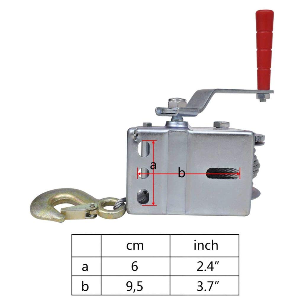 Tidyard Argano Manuale a Cavo 10 m 4 mm capacità 363 kg
