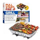 Pull Start Fire Grill, Natural Hardwood Charcoal, Portable 3hr Burn, 1 Pack