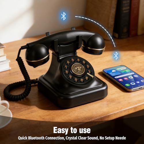 Téléphone Bluetooth rétro compatible Android iOS pour capter sans ondes sur le visage
