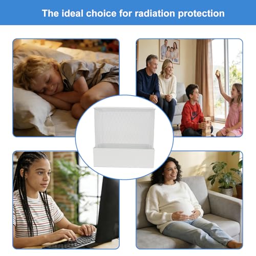 Image of Faraday Cage for WiFi Router, EMF Blocker for WiFi Router, Blocks 90% EMF and 5G Radiation, Compatible with Most Large Routers, White, 12 inch L x 5.5 inch W x 12 inch H