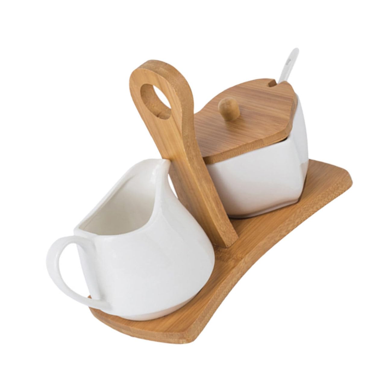 Ensemble pot à lait et sucrier céramique blanche résistant au four