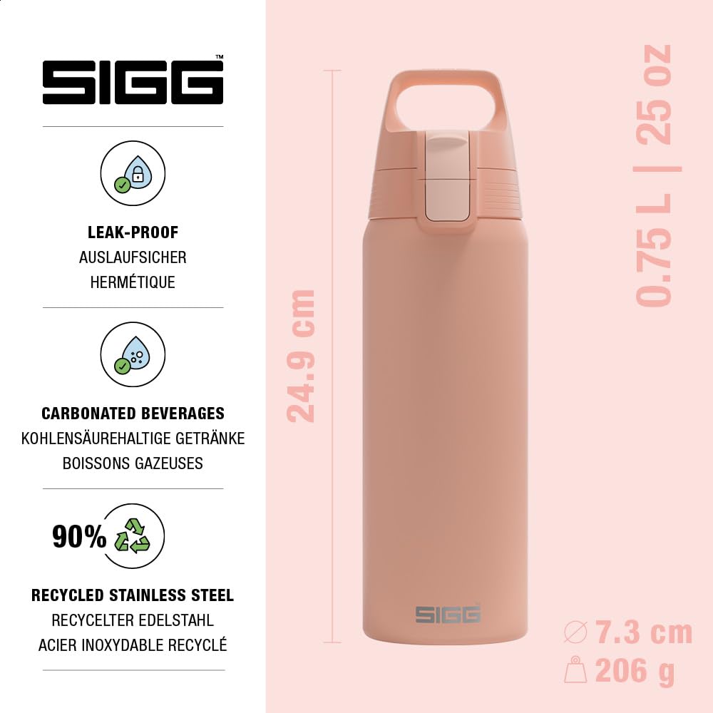 Sigg Shield One Shy Pink 8992.1 Butelka do Picia, Różowy, 0.75 l