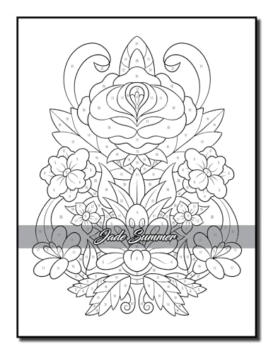 Color by Number Flowers: An Adult Coloring Book with Fun, Easy, and Relaxing Coloring Pages (Color by Number Coloring Books) - Image 11