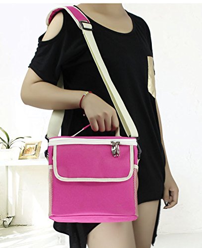 Ecokaki(Tm) Waterproof Oxford Insulated Cooler Bags Lunch Tote Bag Outdoor Picnic Bag With Shoulder Strap, Purple #TOP3