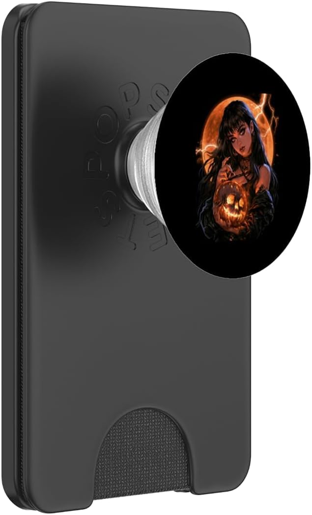 Anime Girl Pumpkin Halloween Creepy Halloween Anime Girl PopSockets PopWallet for MagSafe
