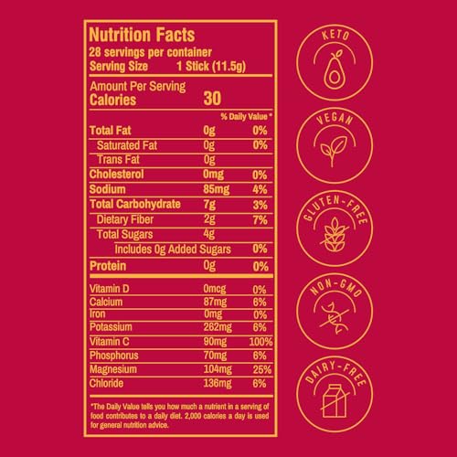 FlavCity Fruit Punch Electrolytes Powder Packets - 28 Hydration Packets - No Added Sugar - Hydration Powder with Real Fruit & Unrefined Sea Salt - Keto & Gluten-Free (28 Stick Packs)