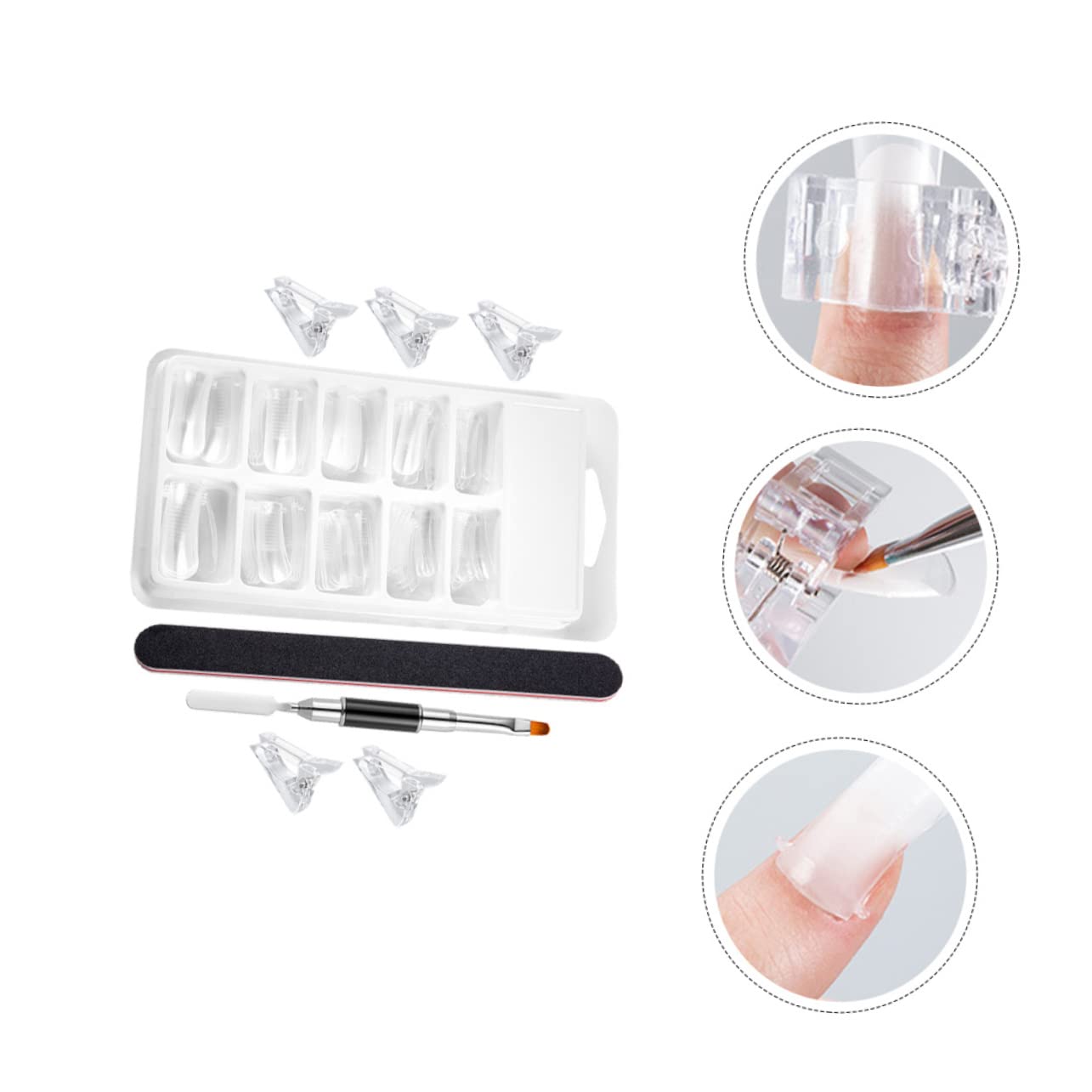 balacoo 3 Sets Nail Art Mold Kit Manicure Extending Nails Manicure Extension Stencils Set