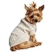 DOGGIE DESIGN Combed Cotton Cable Knit Dog Sweater Small - Oatmeal
