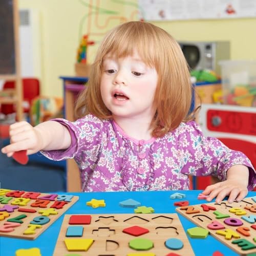 Image of Easymart Wooden Learning Educational ABCD Board for Kids, Activity Toys for Toddlers & Preschoolers | ABCD Puzzle Set | Puzzle Toys for 2 Years Old Boys & Girls (Alphabets, Numbers & Shapes)