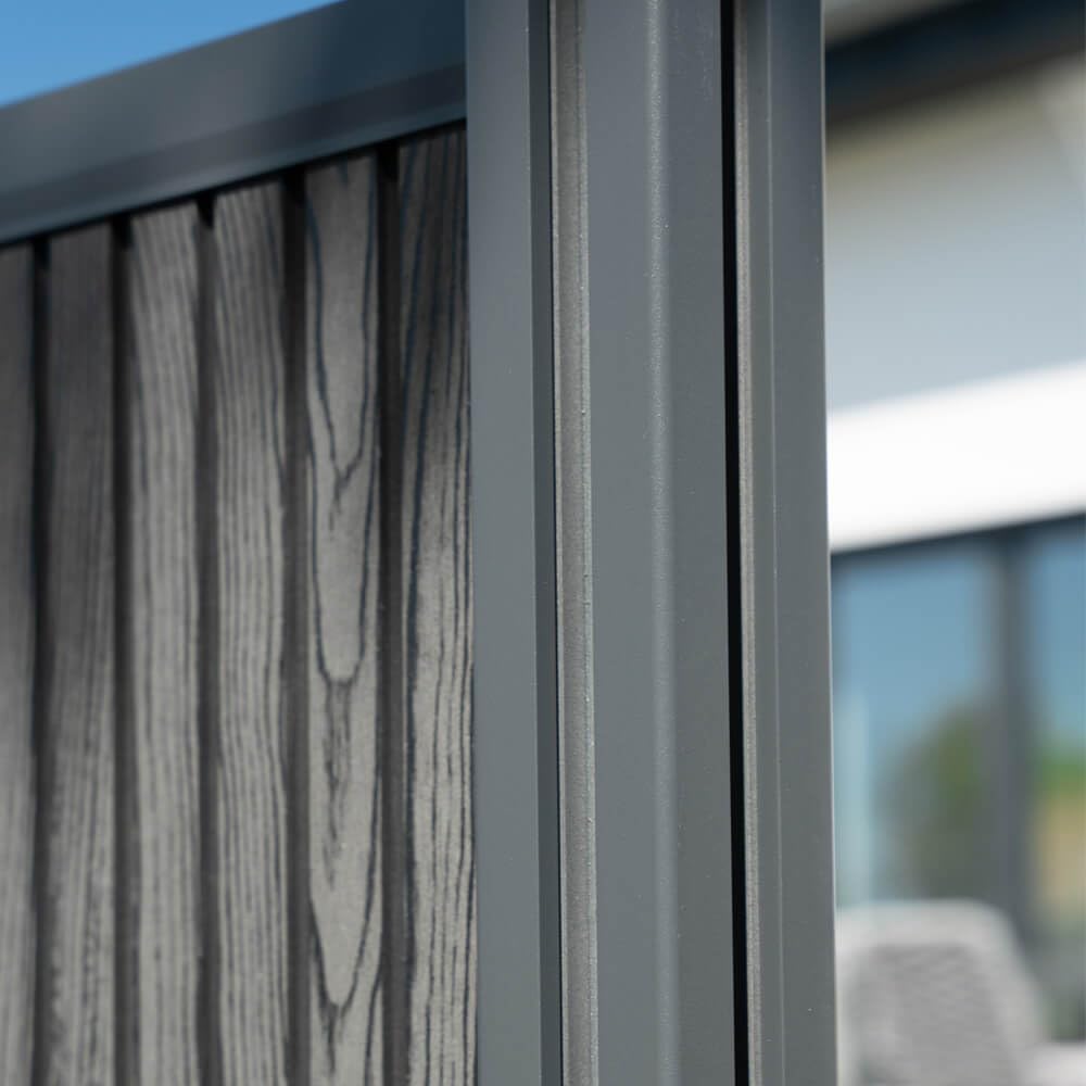 Home Deluxe WPC Sichtschutzzaun CALLADO PREMIUM 1 x Element + 2 x Pfosten - Höhe: 185 cm | Zaun, Sichtschutz, Zaunelemente, Sichtschutzwand, Gartenzaun