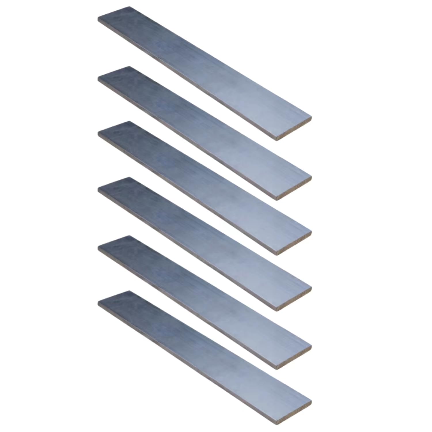 Aluminum Flat Bar Stock 1/8 inch x 1 inch x 2 inch Long, 6061 Aluminum Square Rectangle Bar Straight Edge 6Pcs 3mm x 25mm x 50mm (Kwweeoo)