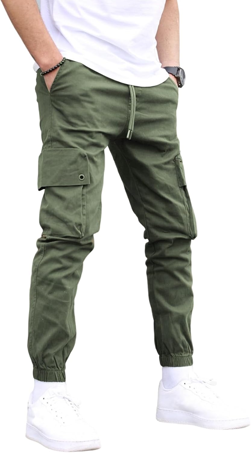 M Menmentings Men's Outdoor Jogging Casual Sweatpants Stretch Waist Lightweight Cargo Pants - Image 2