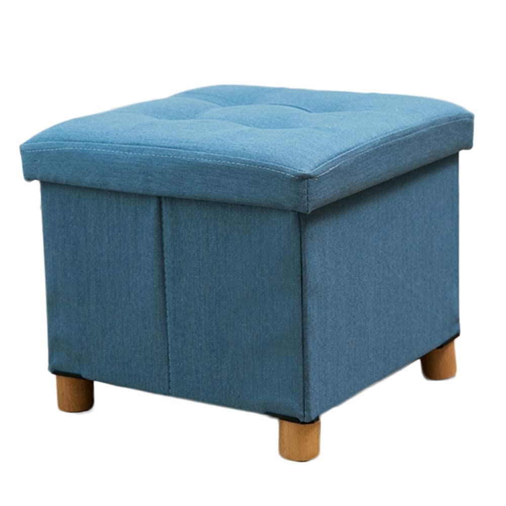 Tabouret de pied bleu pliable pour gagner de la place et ranger le salon