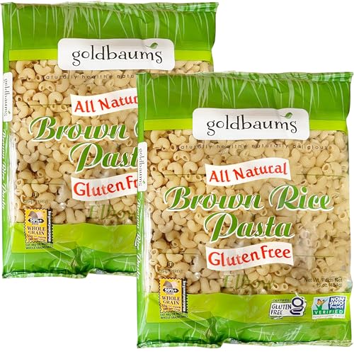 Image of Goldbaums Elbows Brown Rice Pasta - Pack of 2 x 450G Versatile Macaroni Pasta - Made with Brown Rice - Kosher Certified, Gluten Free, Non-GMO, Wheat Free, Dairy Free, and Whole Grain Elbow Pasta