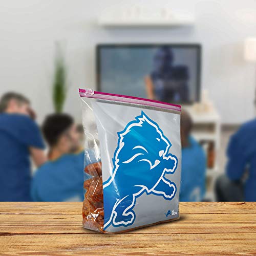 Ziploc Slider Storage Gallon Bag, Great For Grab-And-Go Snacking, Tailgating Or Homegating, 20 Count- Nfl Detroit Lions #TOP1
