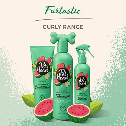 PET HEAD Dog Shampoo 300ml, Furtastic, Watermelon Scent, Knot Detangler, Best Dog Shampoo for Smelly Dogs, Care for Long, Tangly Curls & Coats, Professional Grooming, Vegan, Gentle Formula for Puppies