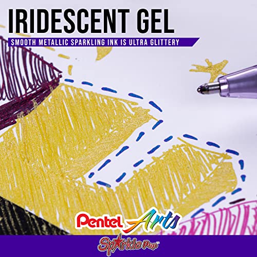 Pentel Arts Sparkle Pop Metallic Gel Ink Pen, 1.0mm Bold Line, Assorted Colors, Pack of 8 (K91PABP8M)