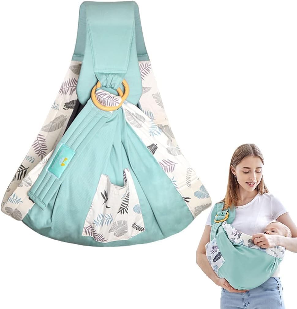 BLURISM Baby Sling Wrap, Cotton Baby Sling Carrier Babys Wrap Carrier Breastfeeding Cover Nursing Cover Babys Carrier Adjustable with Sturdy Rings for Newborn Baby up to 15kg-image-23