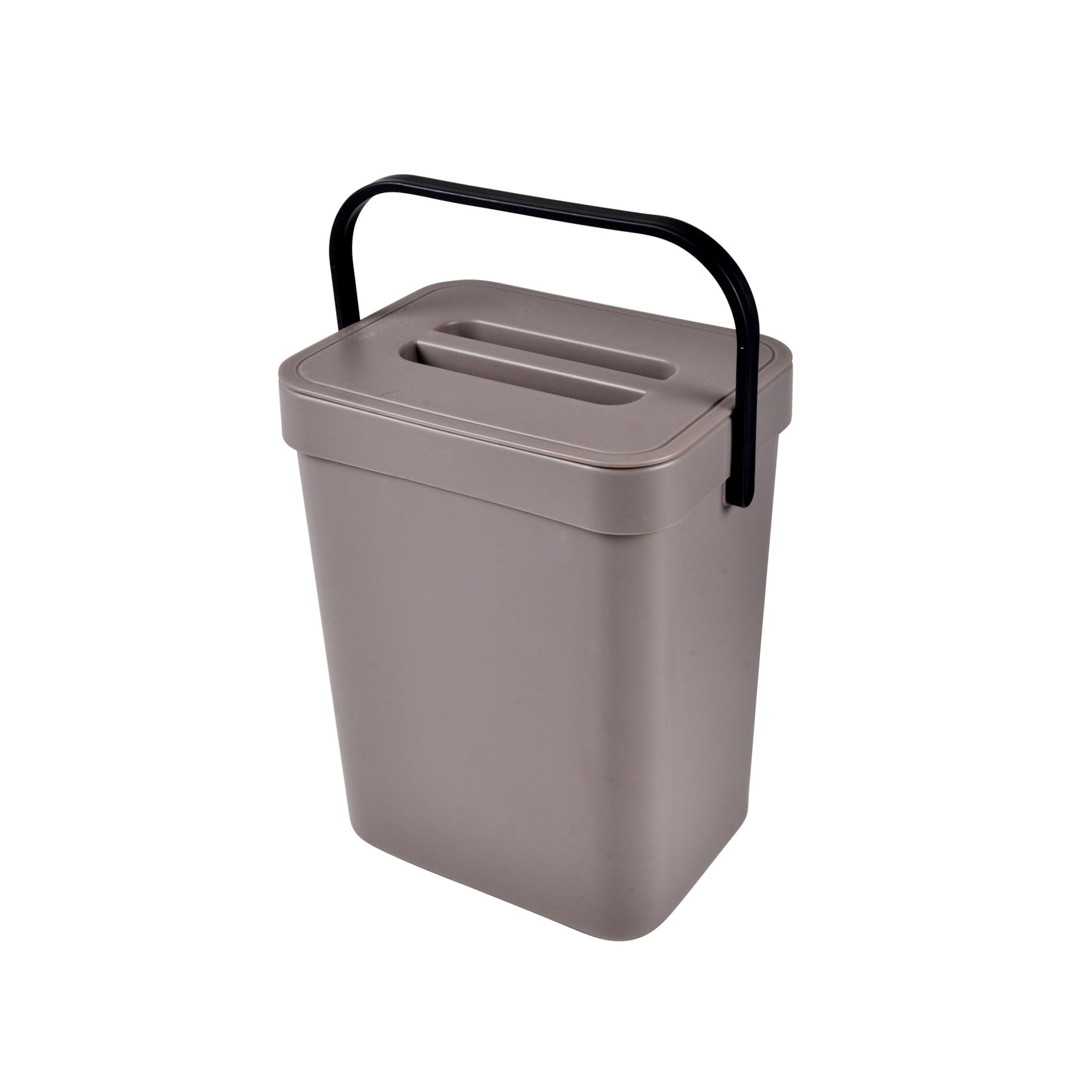 Poubelle à compost avec couvercle gris mat 6 L - 18,7 x 19,2 x 25,7 cm - Brico Dépôt