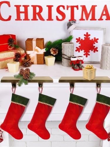 EBANKU Set of 2 Christmas Stocking Holders, Xmas Mantel Stocking Hangers for Fireplace Home Decor Holiday Gifts Christmas Decorations Supplies Non-Skid Durable and Sturdy (Bronze) - Thumbnail 6