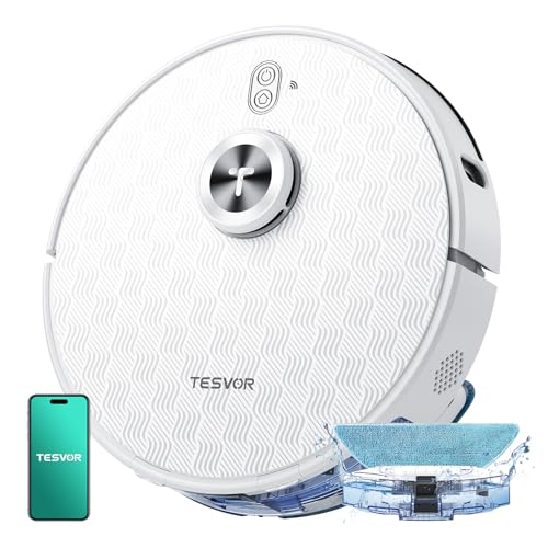 Tesvor S8Pro Saugroboter mit Wischfunktion -8000Pa Staubsauger Roboter 3in1 Roboterstaubsauger+LiDAR-Navigation+240 Min Laufzeit,APP/Alexa Steuerung,ideal für Haustierhaare,Teppiche,Hartböden.