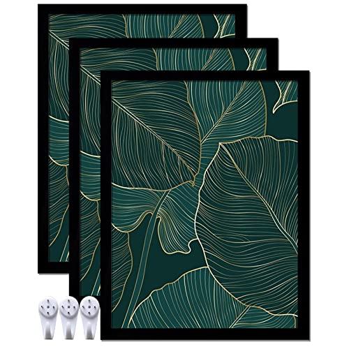 keibiubu Black Picture Frame Set of 3, 17x22 Picture Frame for Photo Poster Canvas Certificate Document Display Horizontally or Vertically High Transparent Wall Gallery(Size 17 x 22 inches)