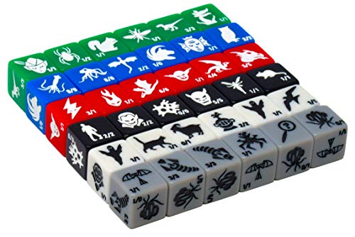Monster Rocks: 36 Token dice . 6X of Each Color. Great for Magic The Gathering.