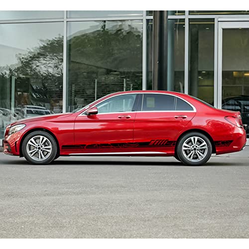 Bilisin Car Sports Racing Body Side Stripe Graphic Stickers And Decals Bi009 Universal Vinyl Diy Modified Stripe Decals Decoration For All Car Truck Suv Off-Road Vehicles Black #TOP3